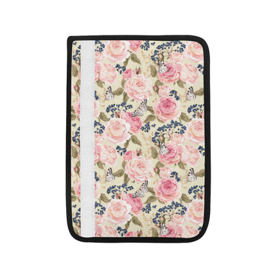 Floral Pink Butterfly Print Car Seat Belt Cover