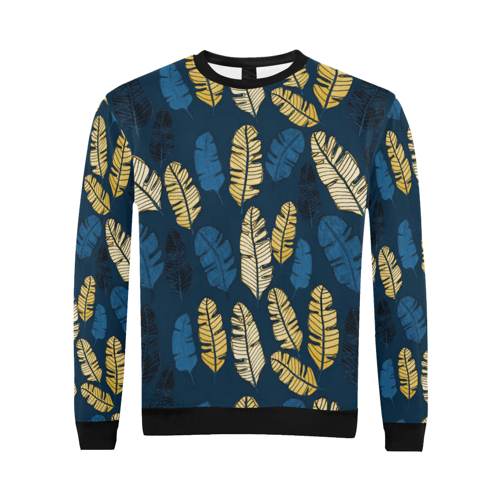 Banana Leaf Pattern Print Design BL09 Men Long Sleeve Sweatshirt