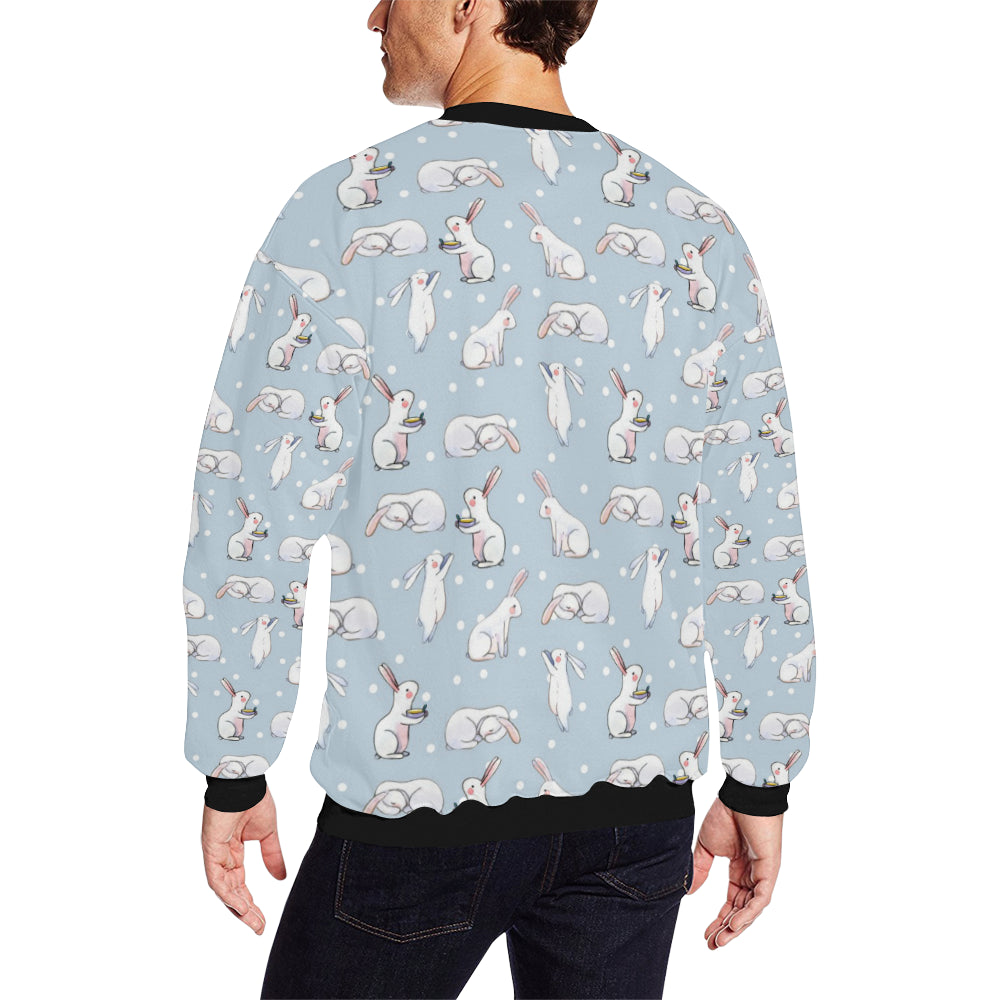 Rabbit Pattern Print Design RB06 Men Long Sleeve Sweatshirt