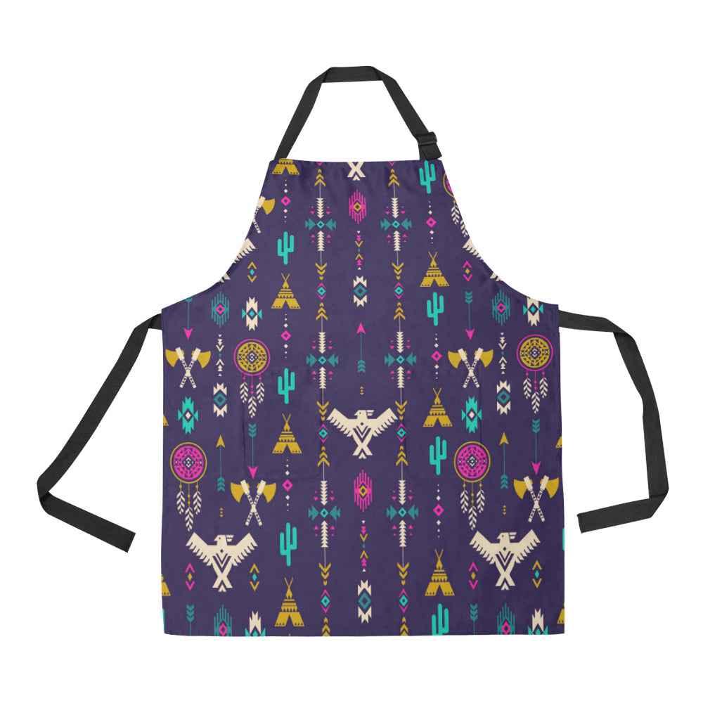 Native American Eagle Indian Pattern Apron with Pocket