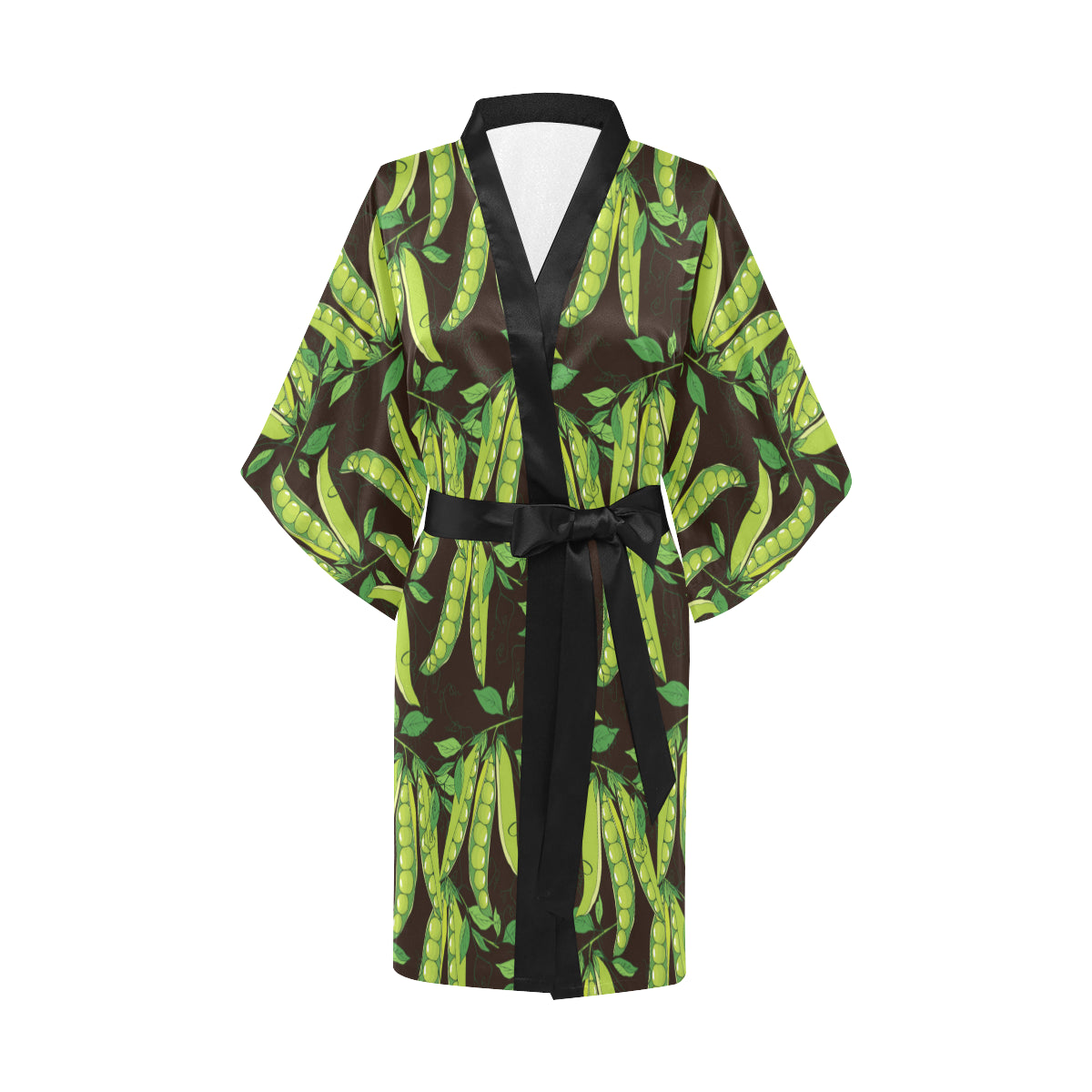 Peas Pattern Print Design A03 Women's Short Kimono