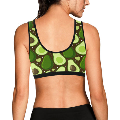 Avocado Pattern Print Design AC04 Sports Bra