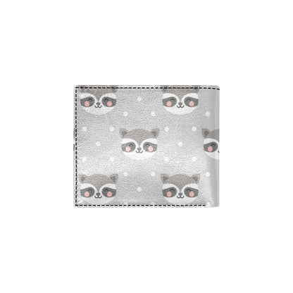 Raccoon Pattern Print Design A04 Men's ID Card Wallet