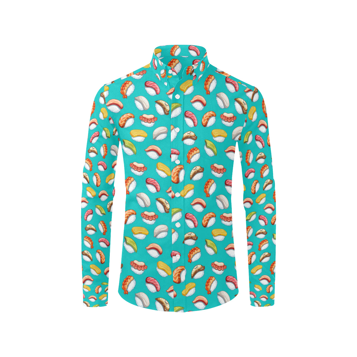 Sushi Themed Print Men's Long Sleeve Shirt