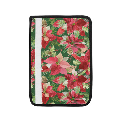 Poinsettia Pattern Print Design POT03 Car Seat Belt Cover