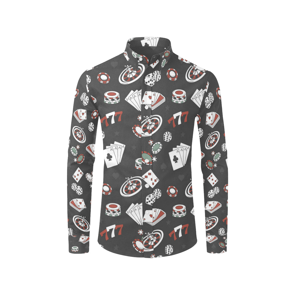 Casino Pattern Print Design 02 Men's Long Sleeve Shirt
