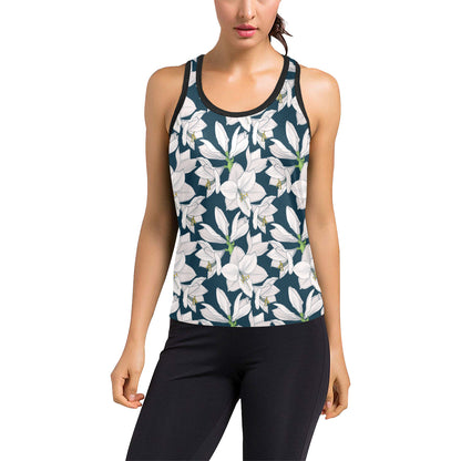 Amaryllis Pattern Print Design AL02 Women's Racerback Tank Top