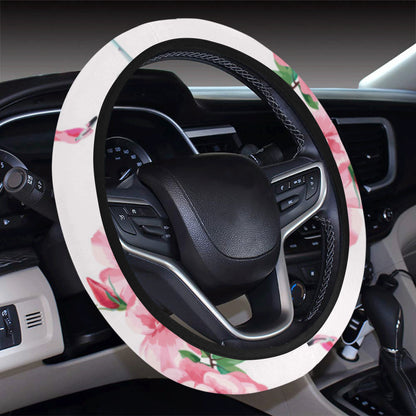 Flamingo Rose Pattern Steering Wheel Cover with Elastic Edge