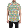 Beach Scene Pattern Print Design 02 Men's Short Sleeve Button Up Shirt