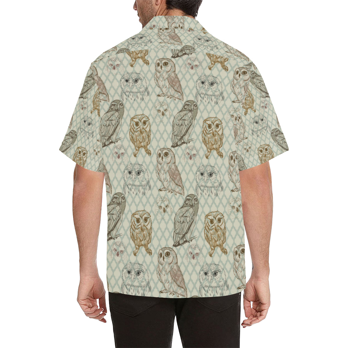 Owl Pattern Print Design A03 Men's Hawaiian Shirt