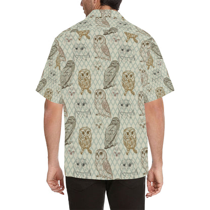 Owl Pattern Print Design A03 Men's Hawaiian Shirt
