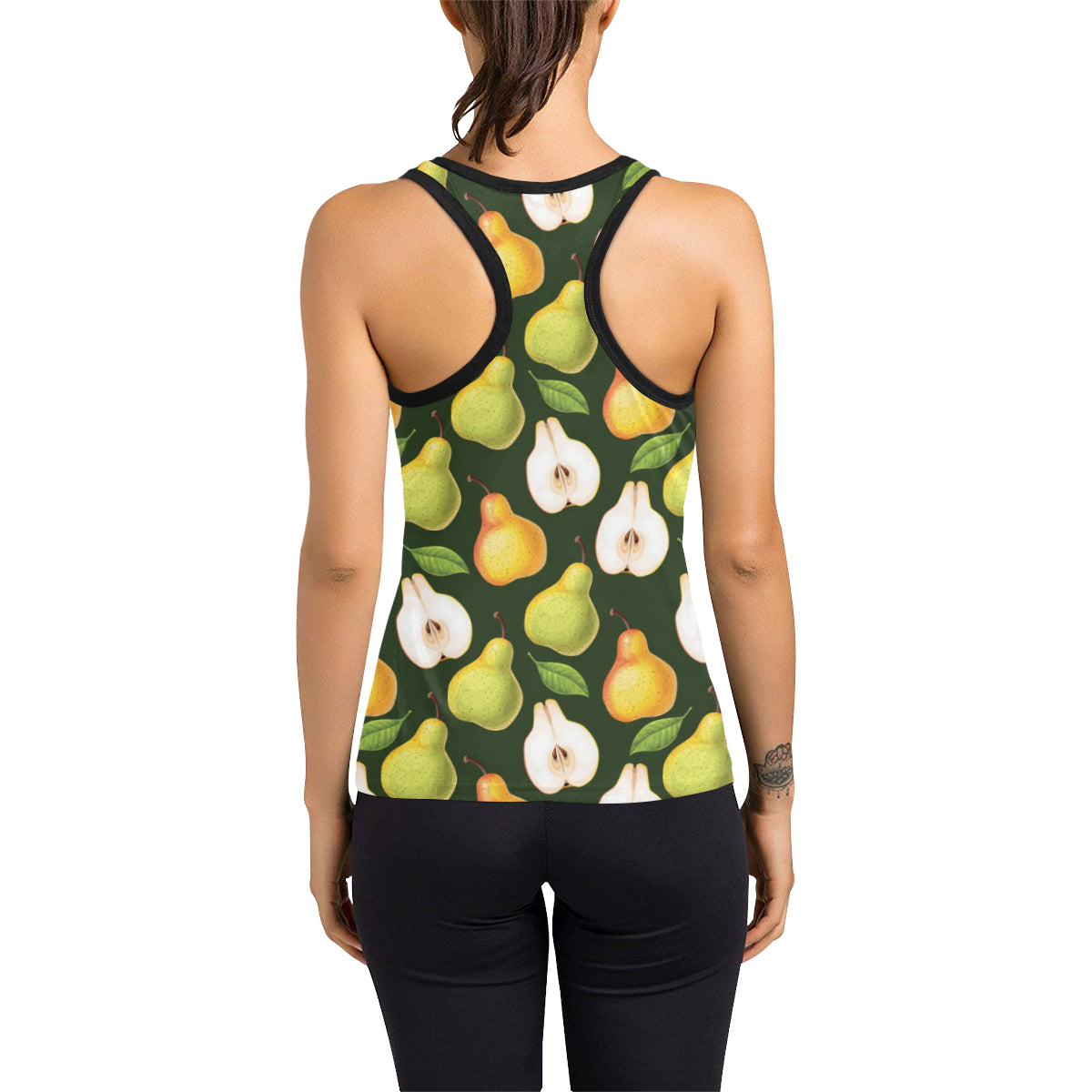 Pear Pattern Print Design PE06 Women's Racerback Tank Top