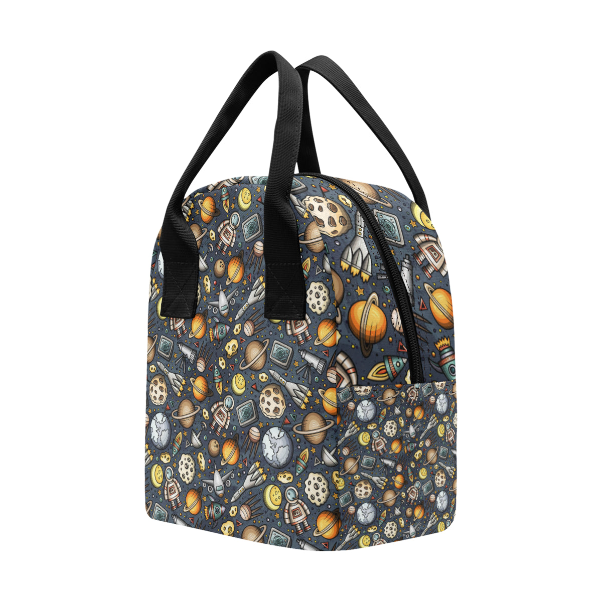 Space Pattern Print Insulated Lunch Bag