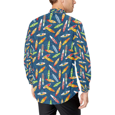 Surfboard Pattern Print Men's Long Sleeve Shirt