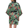 Bird Of Paradise Pattern Print Design BOP06 Women's Short Kimono