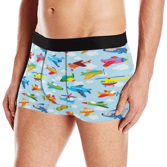 Airplane Colorful Pattern Print Design 01 Men's Boxer Briefs