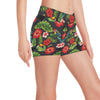 Tropical Flower Pattern Print Design TF04 Yoga Shorts