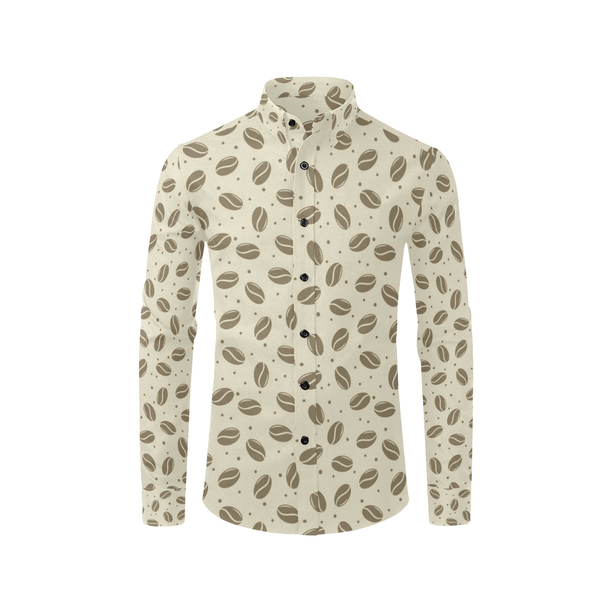 Coffee Pattern Print Design 02 Men's Long Sleeve Shirt