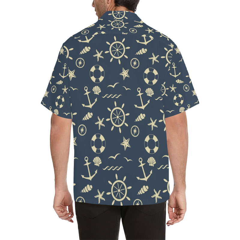 Nautical Pattern Print Design A01 Men's Hawaiian Shirt