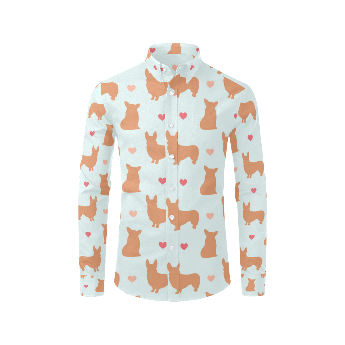 Pembroke Welsh Corgis Pattern Print Design A01 Men's Long Sleeve Shirt