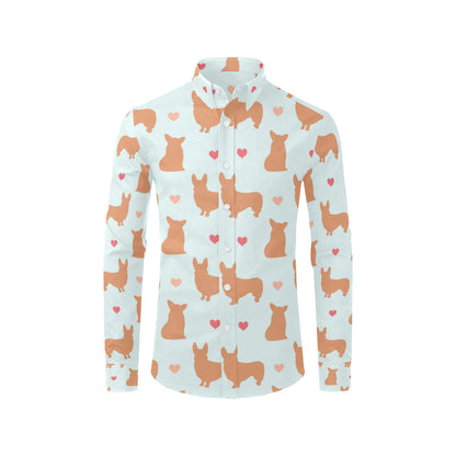 Pembroke Welsh Corgis Pattern Print Design A01 Men's Long Sleeve Shirt