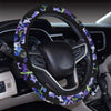 Lavender Dragonfly Pattern Print Design LV03 Steering Wheel Cover with Elastic Edge