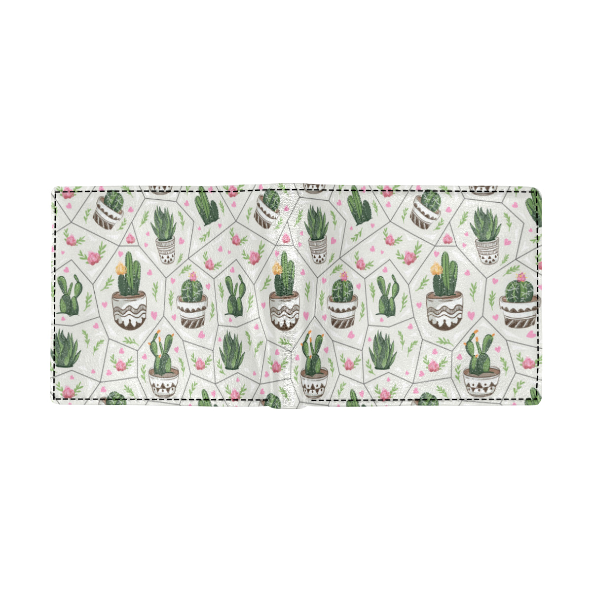 Cactus Pattern Print Design 04 Men's ID Card Wallet