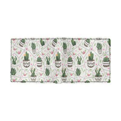 Cactus Pattern Print Design 04 Men's ID Card Wallet