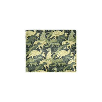 Camouflage Dinosaur Pattern Print Design 03 Men's ID Card Wallet