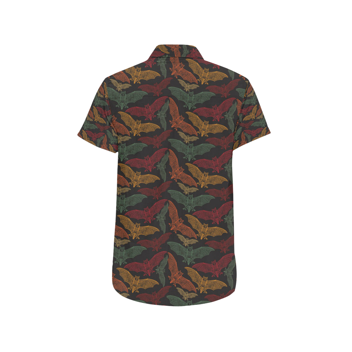 Bat Tribal Pattern Print Design 03 Men's Short Sleeve Button Up Shirt