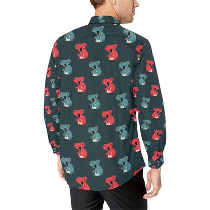 Koala Pattern Print Design 02 Men's Long Sleeve Shirt