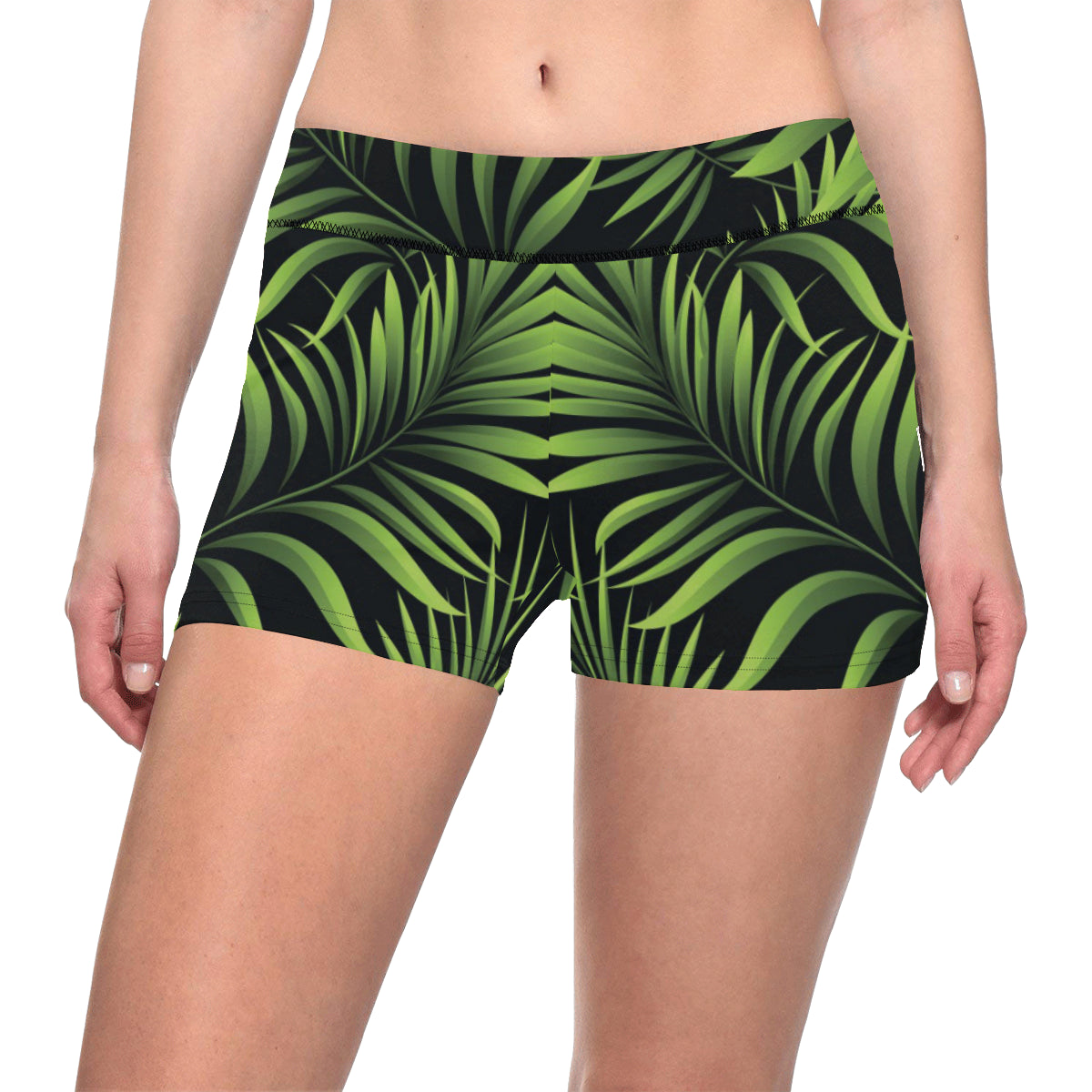 Palm Leaves Pattern Print Design PL07 Yoga Shorts