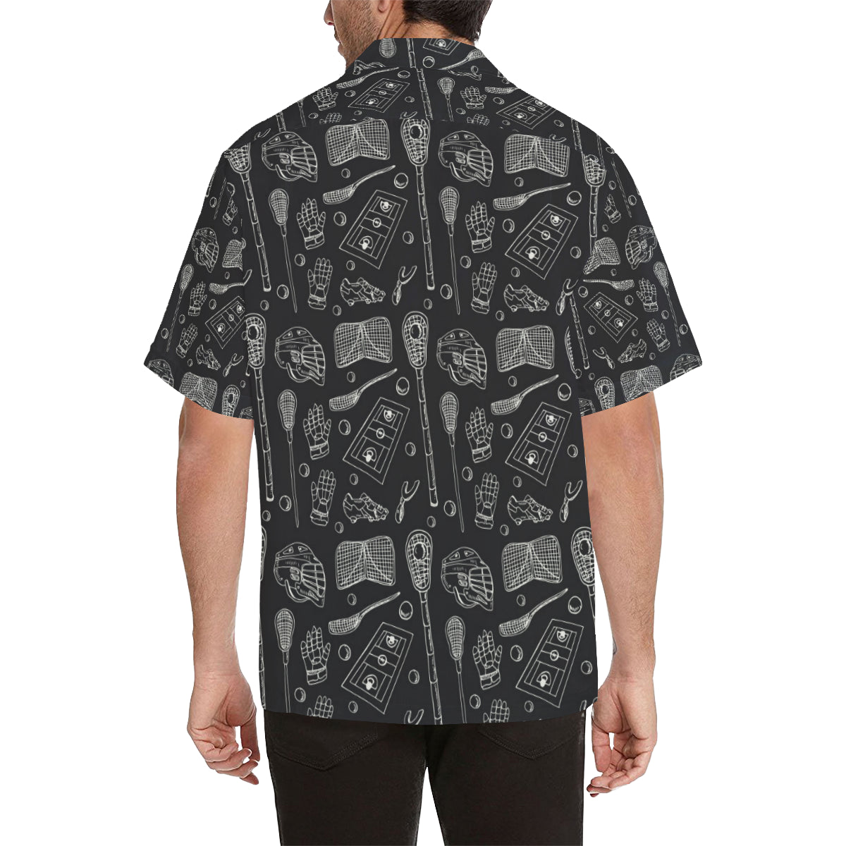 Lacrosse Pattern Print Design 01 Men's Hawaiian Shirt