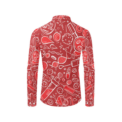 Phlebotomist Pattern Print Design A02 Men's Long Sleeve Shirt