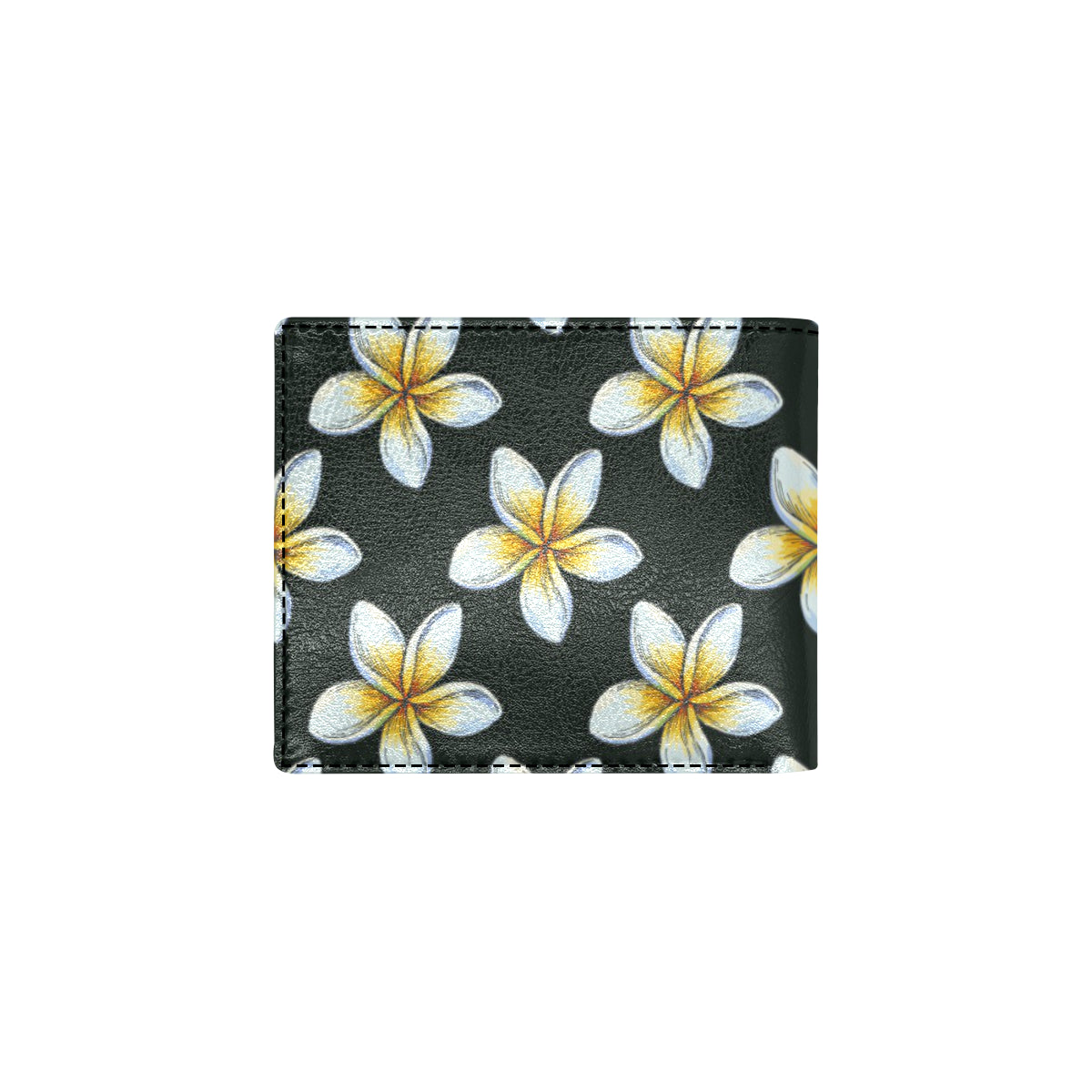 White Plumeria Pattern Print Design PM022 Men's ID Card Wallet