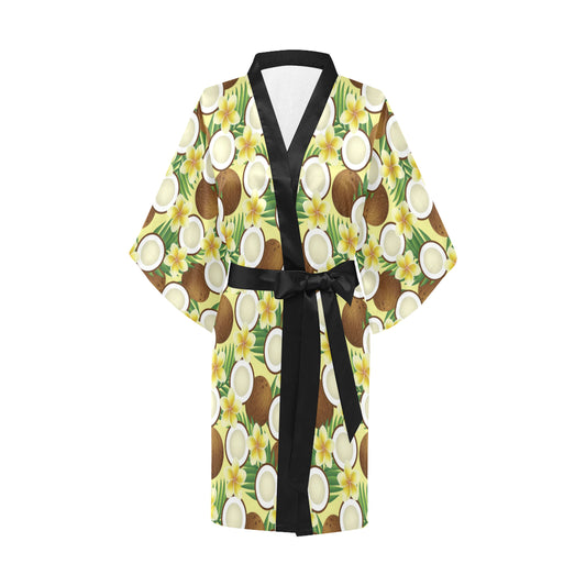 Coconut Pattern Print Design CN02 Women's Short Kimono