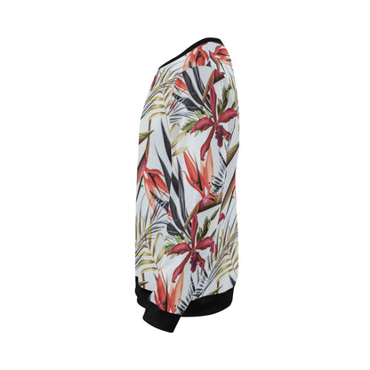 Tropical Flower Pattern Print Design TF021 Men Long Sleeve Sweatshirt