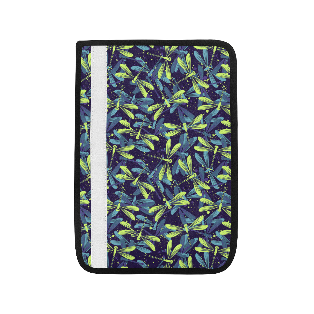 Dragonfly Lime Blue Print Pattern Car Seat Belt Cover