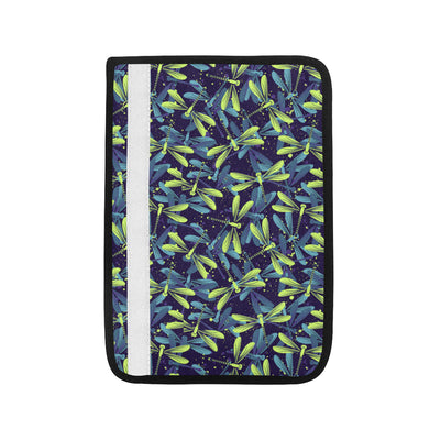 Dragonfly Lime Blue Print Pattern Car Seat Belt Cover