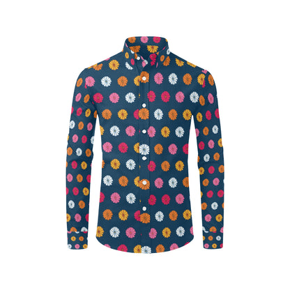 Gerberas Pattern Print Design GB06 Men's Long Sleeve Shirt