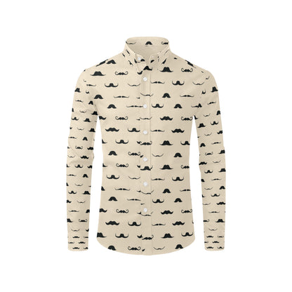 Mustache Pattern Print Design A03 Men's Long Sleeve Shirt