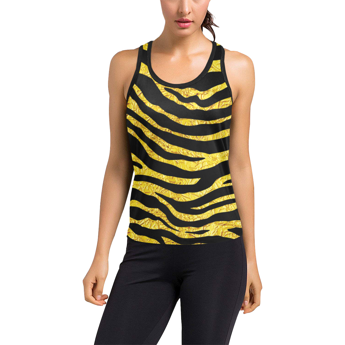 zebra Gold Women's Racerback Tank Top