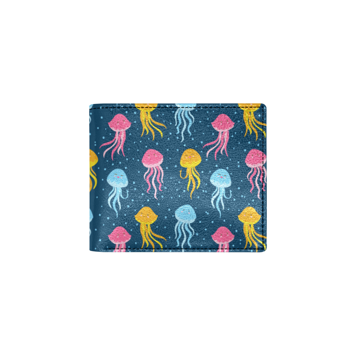 Jellyfish Pattern Print Design 04 Men's ID Card Wallet
