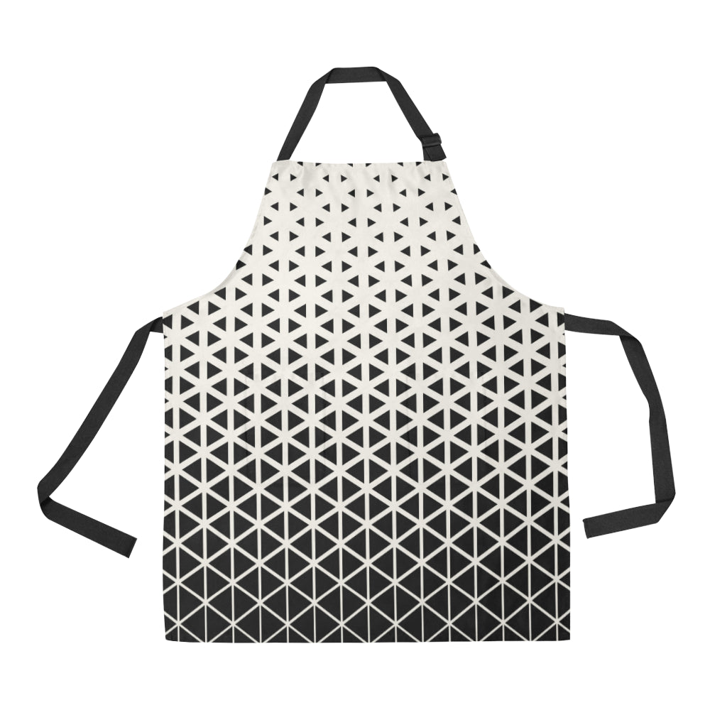 Geometric Black White Pattern Print Design 03 Apron with Pocket