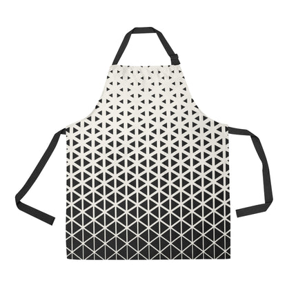 Geometric Black White Pattern Print Design 03 Apron with Pocket