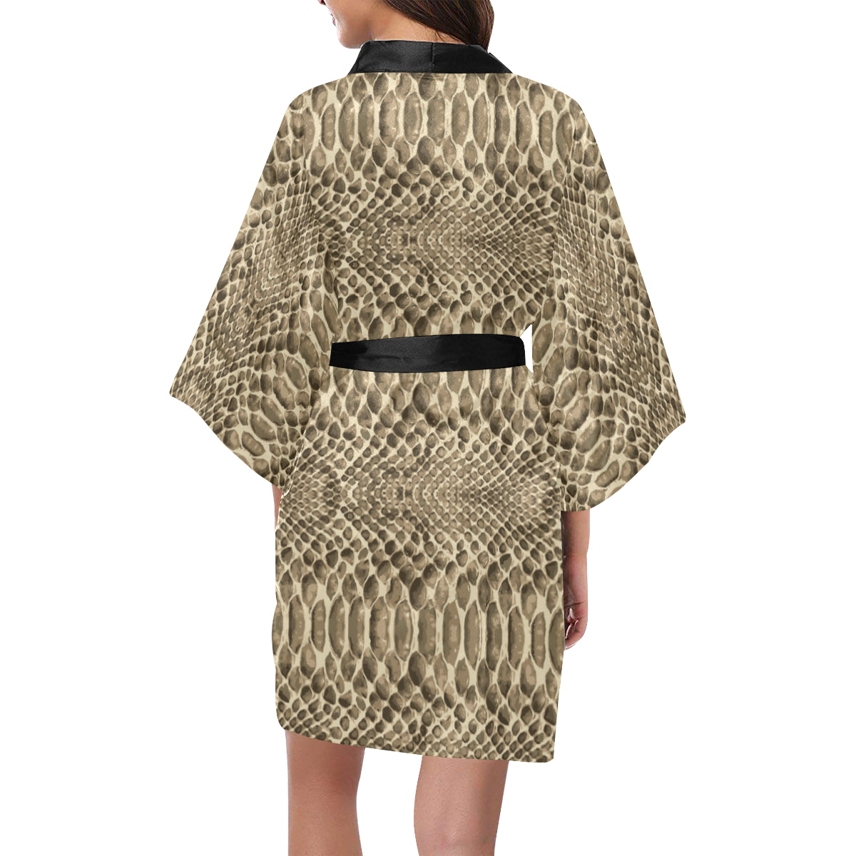 Python Pattern Print Design A02 Women's Short Kimono