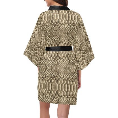 Python Pattern Print Design A02 Women's Short Kimono
