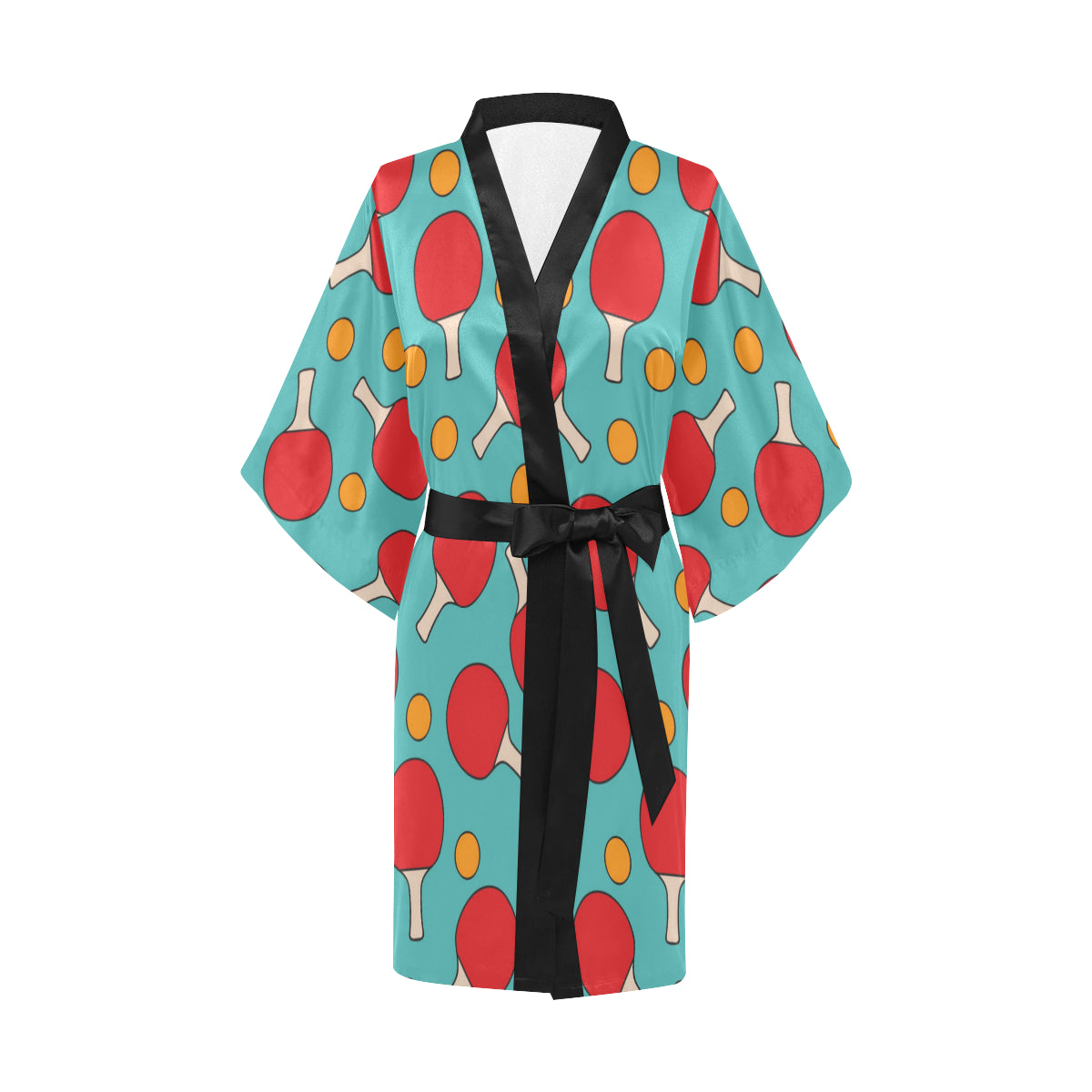 Ping Pong Pattern Print Design A01 Women's Short Kimono