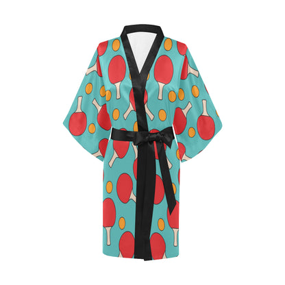 Ping Pong Pattern Print Design A01 Women's Short Kimono