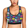 Ukulele Pattern Print Design 02 Sports Bra